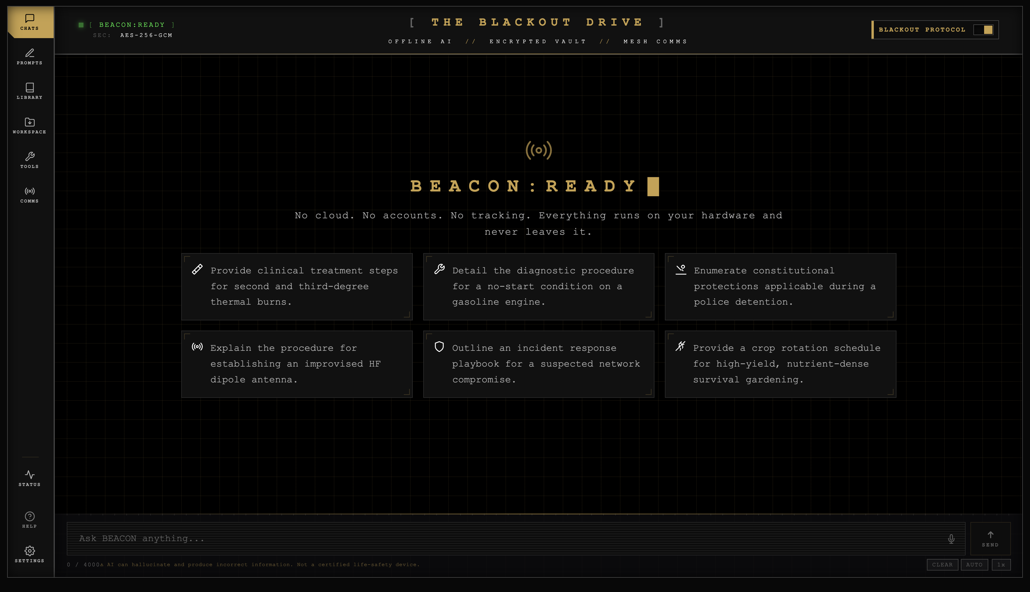 BEACON AI assistant interface